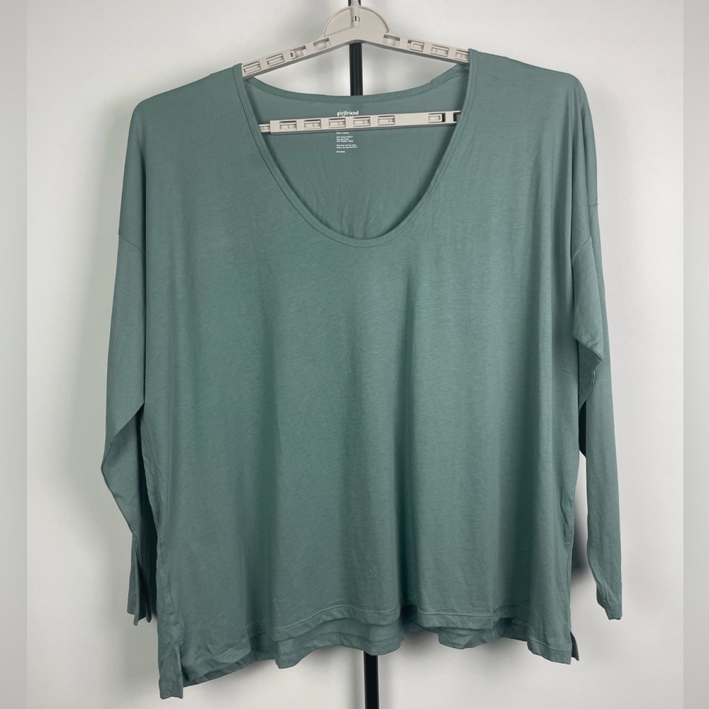 Girlfriend Collective Moonstone Teal Modal Sleep Long Sleeve Top
